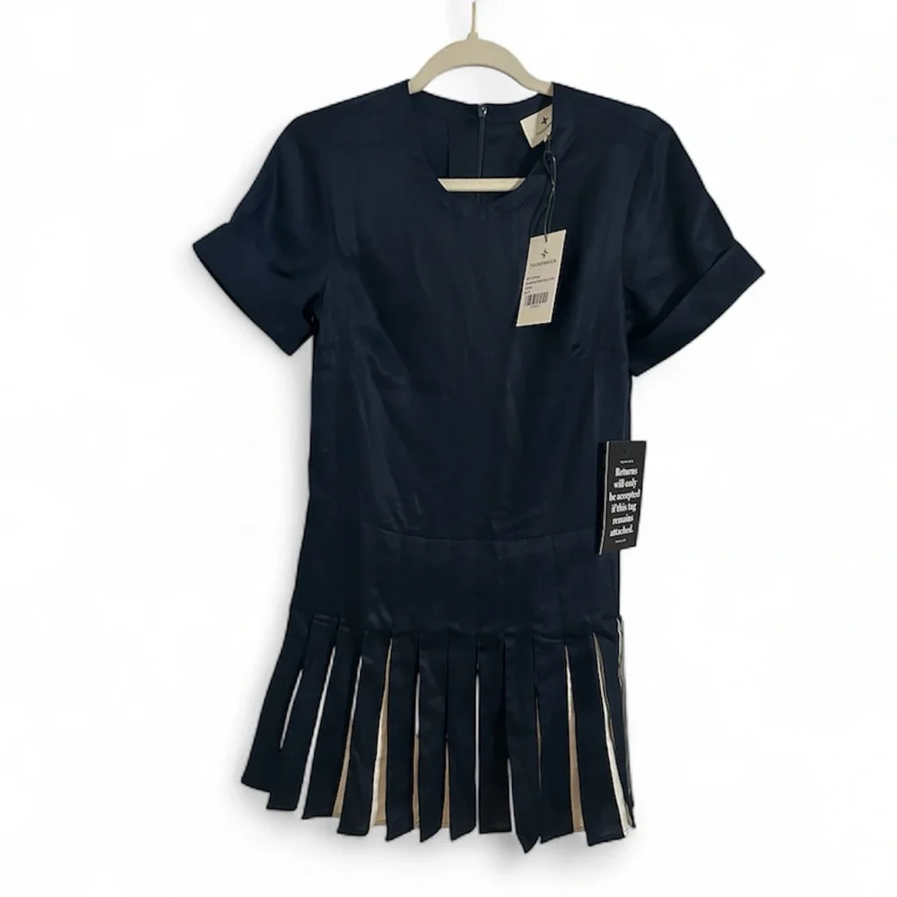 Tuckernuck Navy Pleated Mini Dress